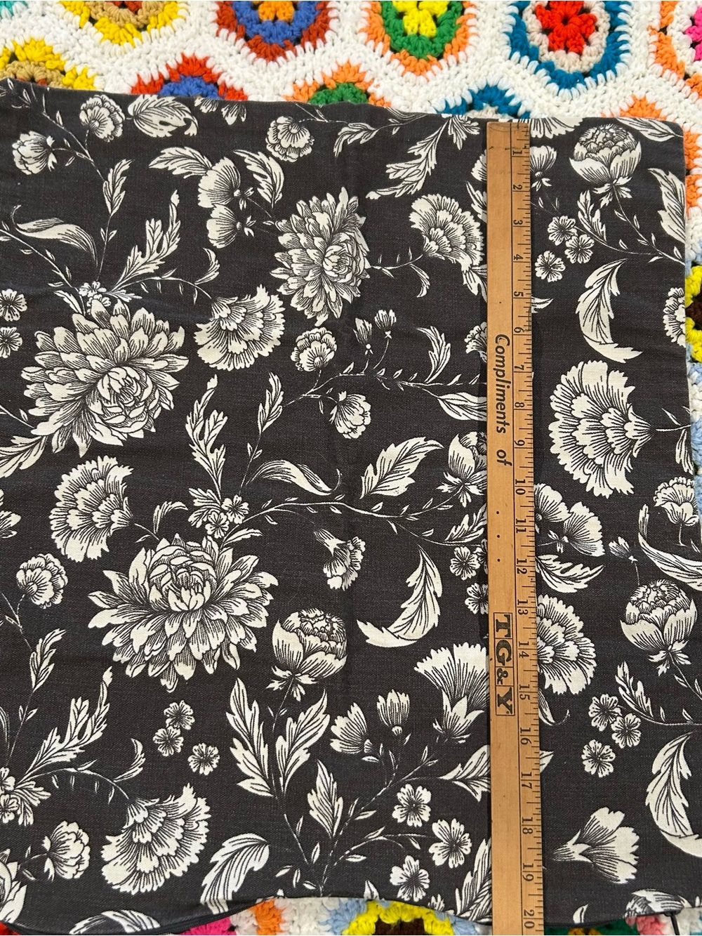 IKEA Black and White Floral Pillowcase Shams (2)